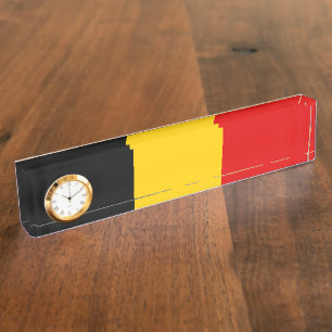 Porte-nom Pour Bureau Drapeau de Belgique