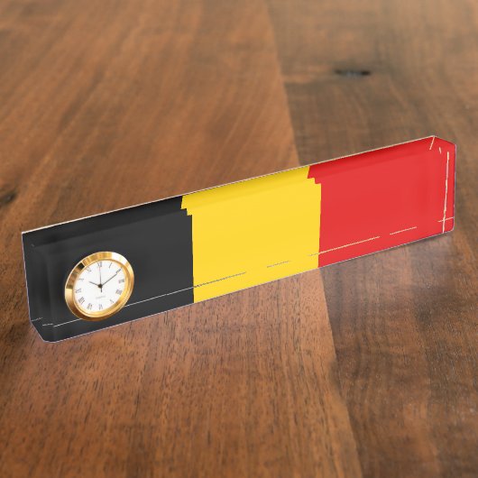 Porte-nom Pour Bureau Drapeau de Belgique (Taille)