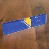 Porte-nom Pour Bureau Drapeau de Bosnie-Herzégovine patriotique (Taille)