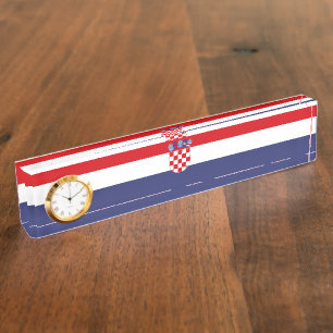 Porte-nom Pour Bureau Drapeau de Croatie