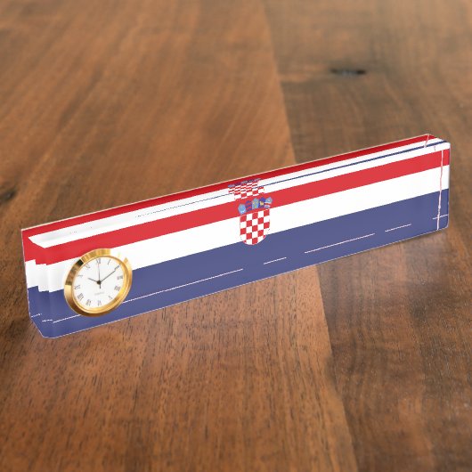 Porte-nom Pour Bureau Drapeau de Croatie (Taille)