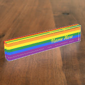 Porte-nom Pour Bureau Drapeau de gay pride d'arc-en-ciel (Taille)