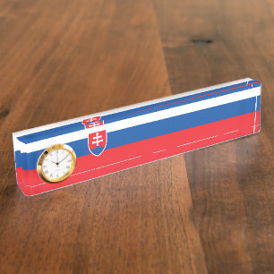 Porte-nom Pour Bureau Drapeau de la Slovaquie