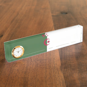 Porte-nom Pour Bureau Drapeau de l'Algérie