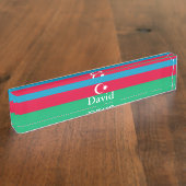 Porte-nom Pour Bureau Drapeau de l'Azerbaïdjan patriotique (Taille)