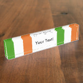 Porte-nom Pour Bureau Drapeau de l'Irlande (Taille)