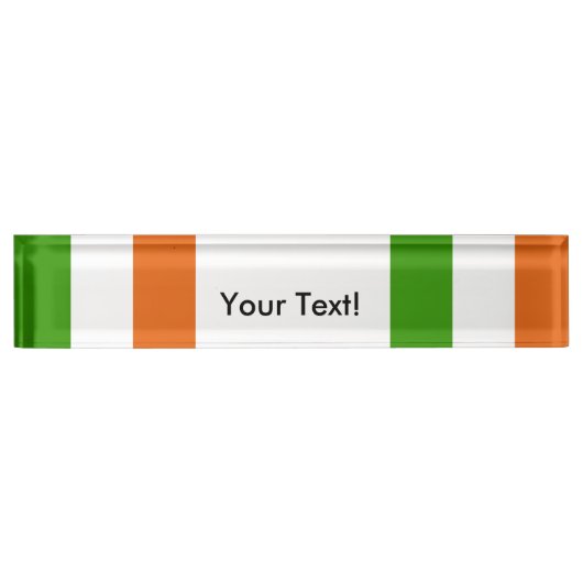 Porte-nom Pour Bureau Drapeau de l'Irlande (Devant)