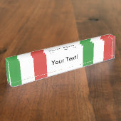 Porte-nom Pour Bureau Drapeau de l'Italie (Taille)