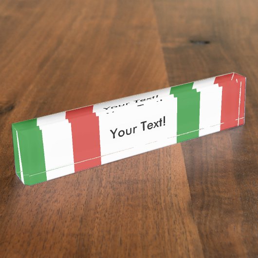 Porte-nom Pour Bureau Drapeau de l'Italie (Taille)