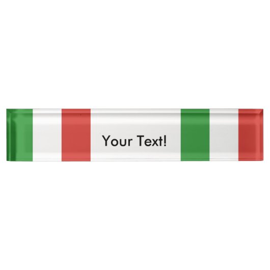 Porte-nom Pour Bureau Drapeau de l'Italie (Devant)