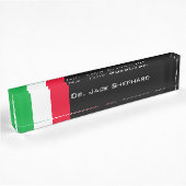 Porte-nom Pour Bureau Drapeau de l'Italie