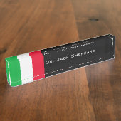 Porte-nom Pour Bureau Drapeau de l'Italie (Taille)