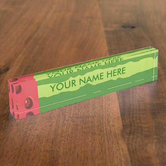 Porte-nom Pour Bureau Drapeau de pastèque (Taille)