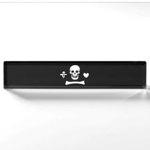 Porte-nom Pour Bureau Drapeau de pirate de Stede Bonnet Jolly Roger