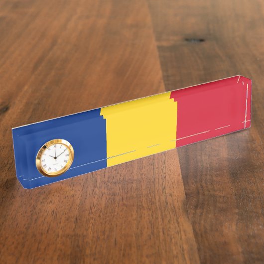 Porte-nom Pour Bureau Drapeau de Roumanie (Taille)