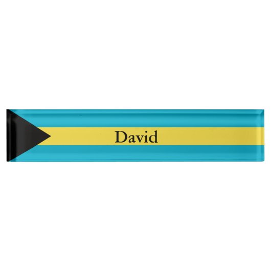 Porte-nom Pour Bureau Drapeau des Bahamas (Devant)