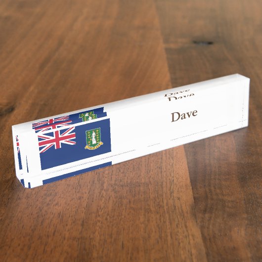 Porte-nom Pour Bureau Drapeau des îles Vierges britanniques (Taille)
