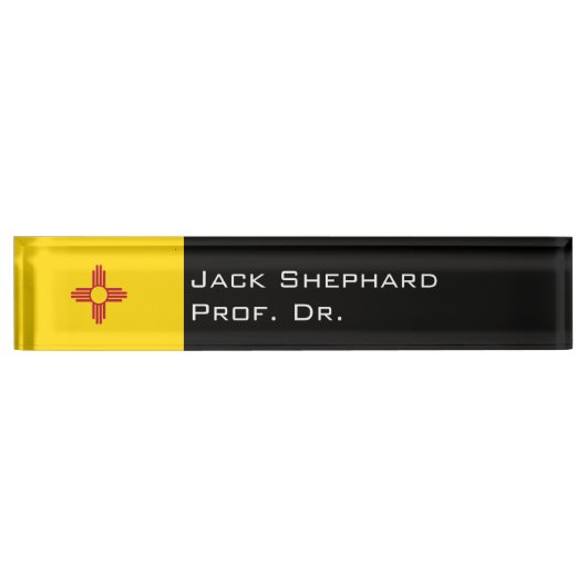 Porte-nom Pour Bureau Drapeau d'état du Nouveau Mexique (Devant)