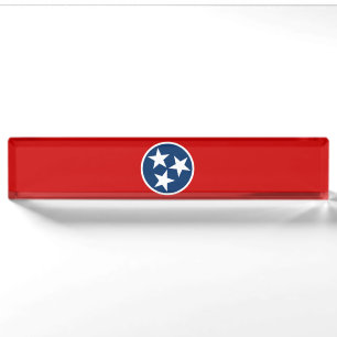 Porte-nom Pour Bureau Drapeau d'état du Tennessee Bleu Blancs étoiles