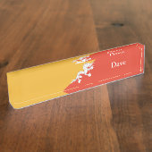 Porte-nom Pour Bureau Drapeau du Bhoutan patriotique (Taille)