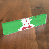 Porte-nom Pour Bureau Drapeau du Burundi patriotique (Taille)