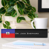 Porte-nom Pour Bureau Drapeau du Haïti