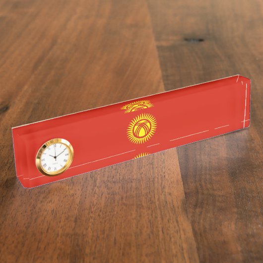 Porte-nom Pour Bureau Drapeau du Kirghizistan (Taille)