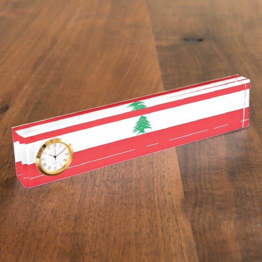 Porte-nom Pour Bureau Drapeau du Liban (Taille)