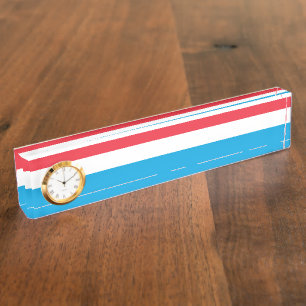 Porte-nom Pour Bureau Drapeau du Luxembourg