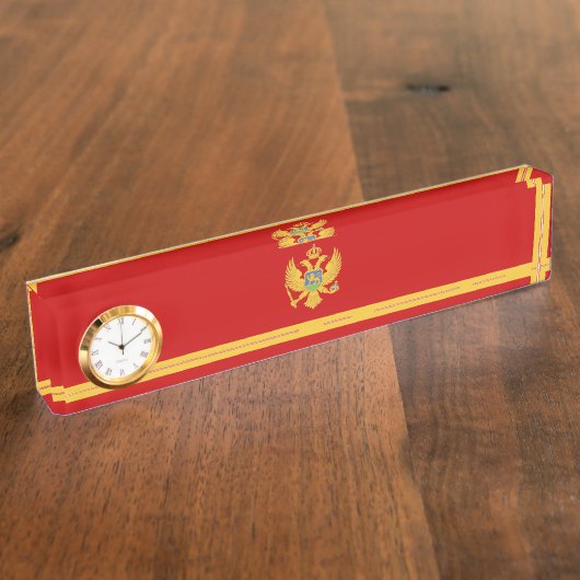 Porte-nom Pour Bureau Drapeau du Monténégro (Taille)