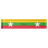 Porte-nom Pour Bureau Drapeau du Myanmar (Devant)
