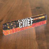 Porte-nom Pour Bureau Drapeau du pompier (Taille)