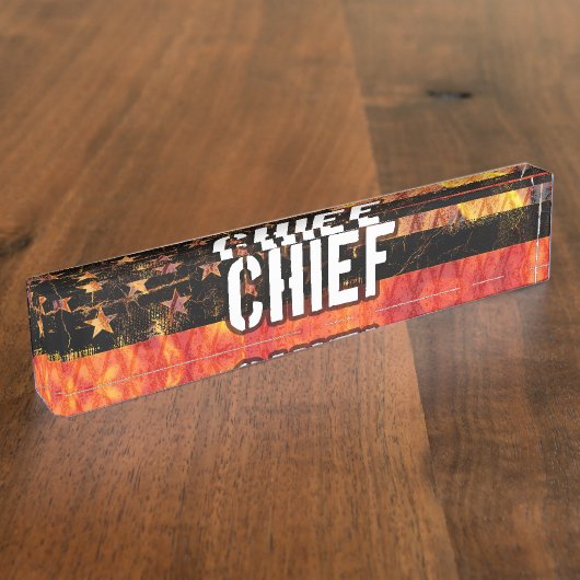 Porte-nom Pour Bureau Drapeau du pompier (Taille)