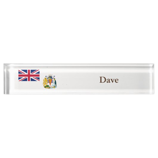 Porte-nom Pour Bureau Drapeau du territoire antarctique britannique (Devant)
