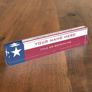 Porte-nom Pour Bureau Drapeau du Texas