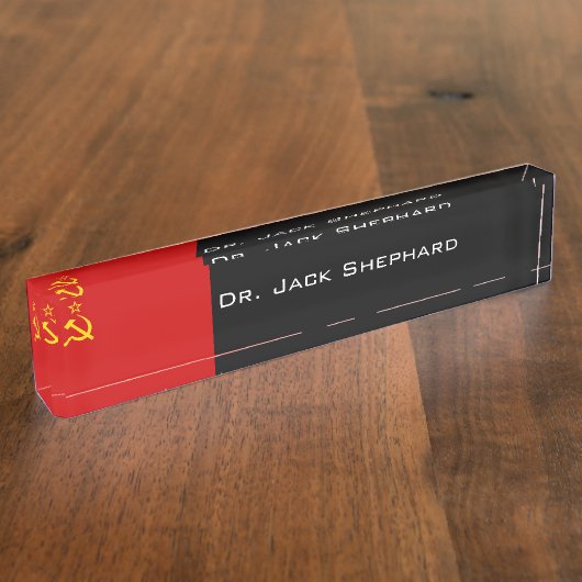 Porte-nom Pour Bureau Drapeau d'Union Soviétique (Taille)