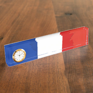 Porte-nom Pour Bureau drapeau français