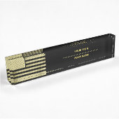 Porte-nom Pour Bureau Drapeau Gold American