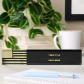 Porte-nom Pour Bureau Drapeau Gold American