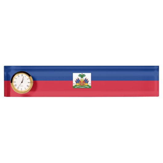 Porte-nom Pour Bureau Drapeau Haïti (Devant)
