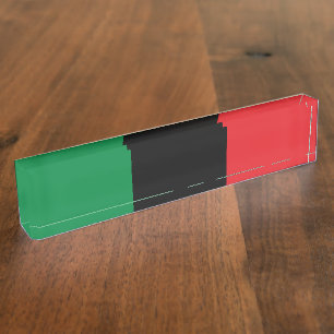 Porte-nom Pour Bureau Drapeau panafricain de l'UNIA