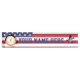 Porte-nom Pour Bureau Drapeau patriotique américain