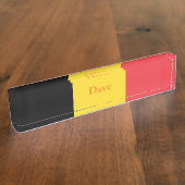 Porte-nom Pour Bureau Drapeau patriotique belge (Taille)