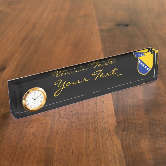 Porte-nom Pour Bureau Drapeau personnel de la Bosnie (Taille)