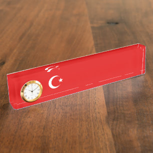 Porte-nom Pour Bureau Drapeau turc