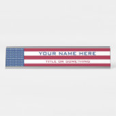 Porte-nom Pour Bureau Drapeau USA (Devant)