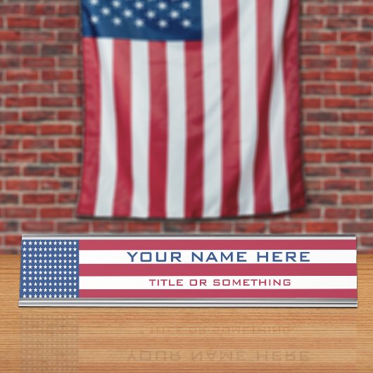 Porte-nom Pour Bureau Drapeau USA
