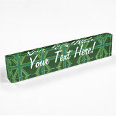 Porte-nom Pour Bureau Drapeau vert Union Jack