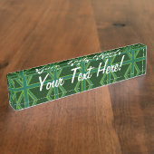 Porte-nom Pour Bureau Drapeau vert Union Jack (Taille)