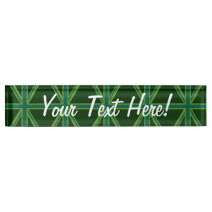 Porte-nom Pour Bureau Drapeau vert Union Jack